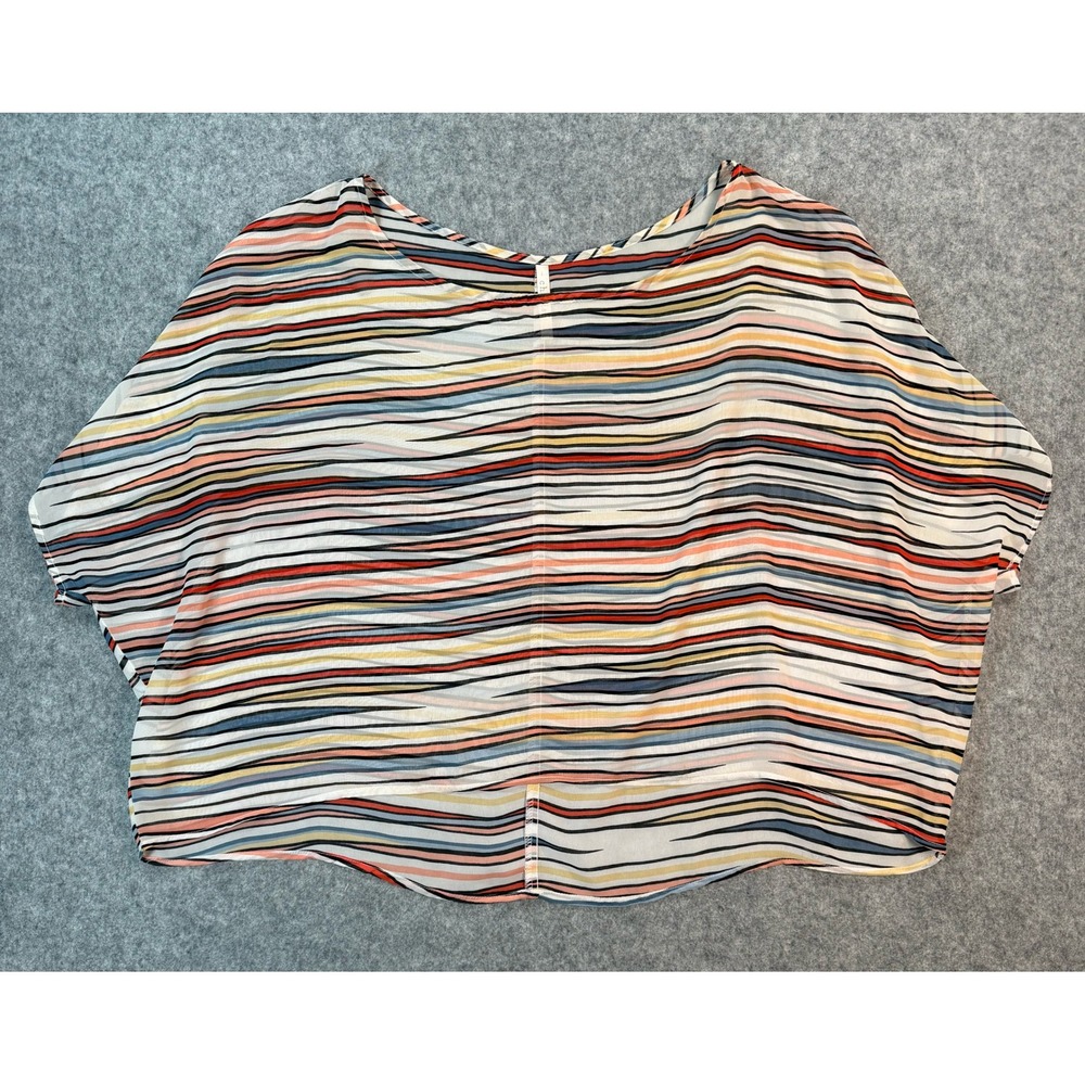 Cherish Womens Multi Color Striped Dolman Sleeve Blouse Top Medium